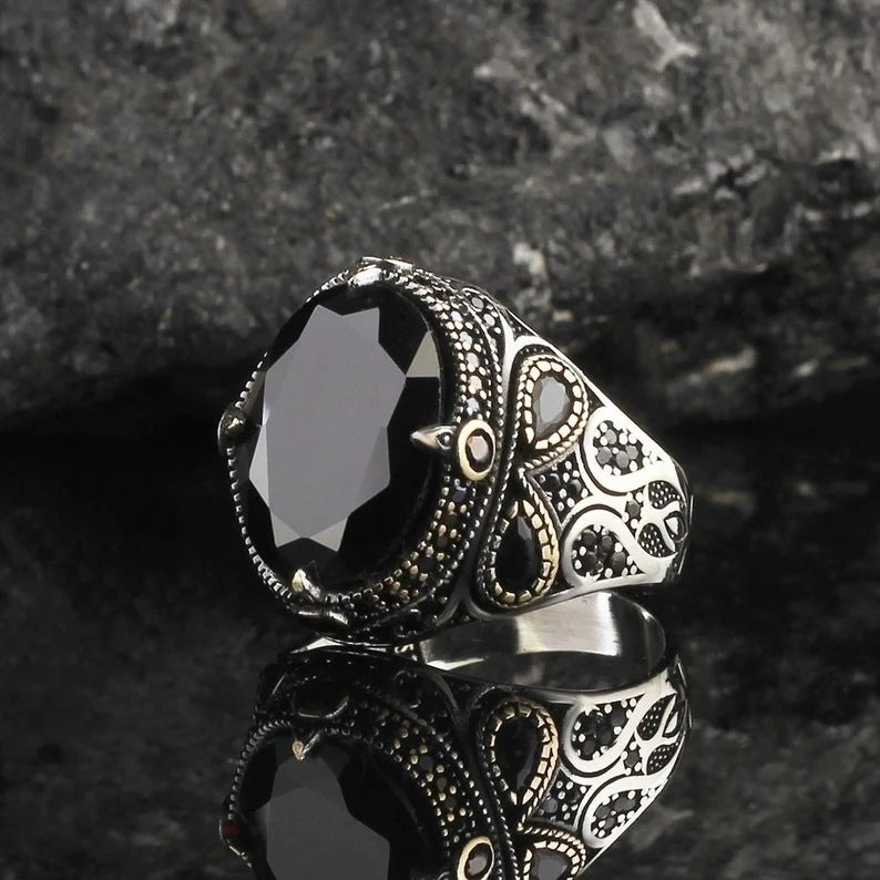 Wish Hot-Selling New Men's Ring Cross-Border European and American Retro Ring Fashion Personalized Ring