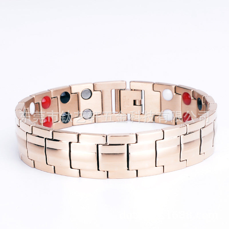 Stainless Steel Bracelet Men's titanium steel jewelry germanium magnet energy bracelet spot wholesale popular jewelry black 246