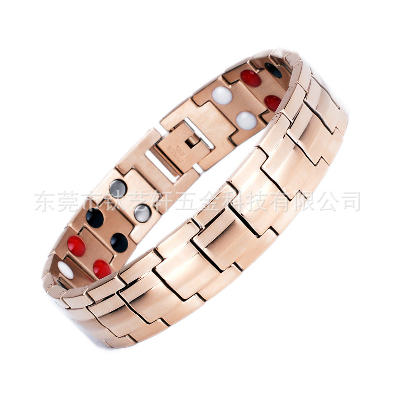 Stainless Steel Bracelet Men's titanium steel jewelry germanium magnet energy bracelet spot wholesale popular jewelry black 246