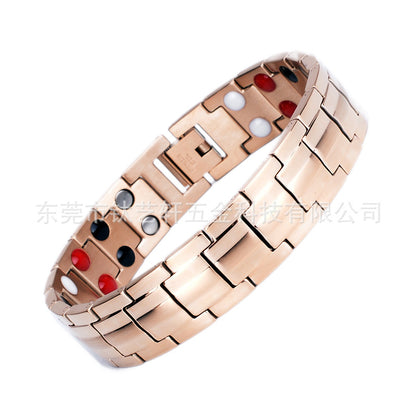 Stainless Steel Bracelet Men's titanium steel jewelry germanium magnet energy bracelet spot wholesale popular jewelry black 246