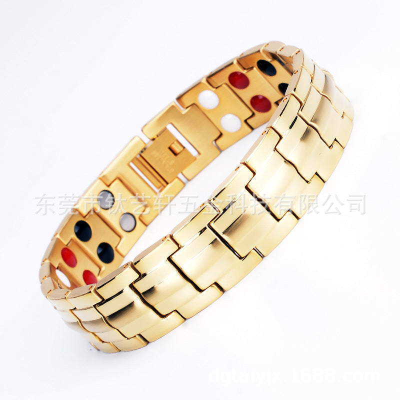 Stainless Steel Bracelet Men's titanium steel jewelry germanium magnet energy bracelet spot wholesale popular jewelry black 246