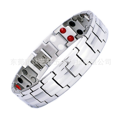 Stainless Steel Bracelet Men's titanium steel jewelry germanium magnet energy bracelet spot wholesale popular jewelry black 246