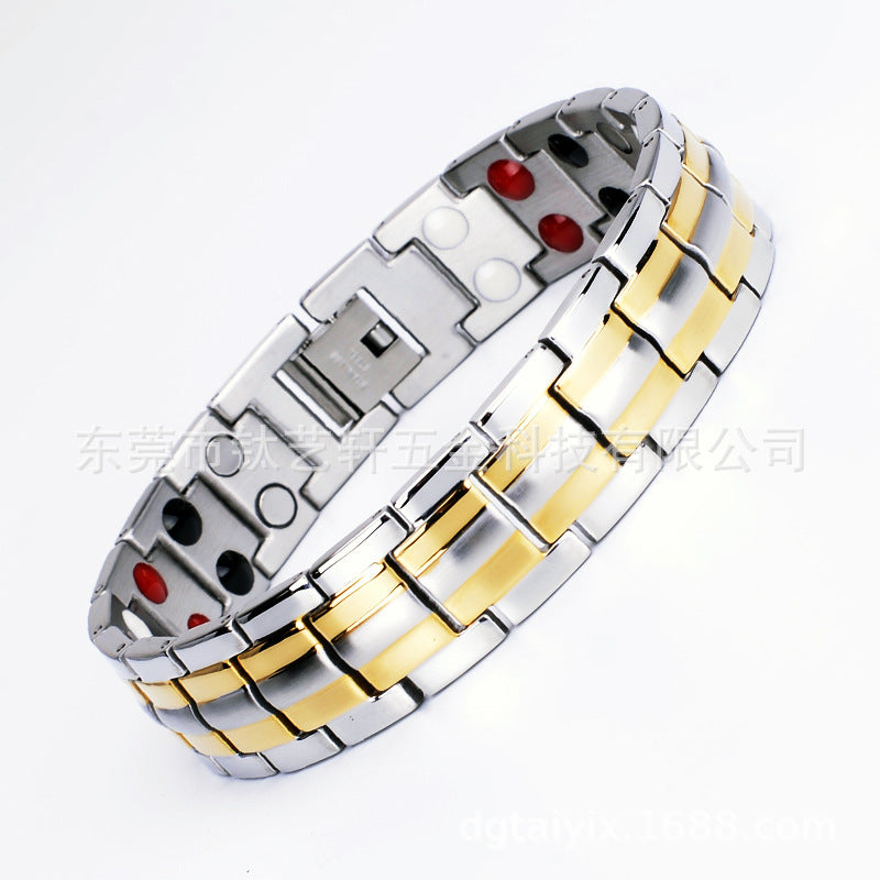 Stainless Steel Bracelet Men's titanium steel jewelry germanium magnet energy bracelet spot wholesale popular jewelry black 246