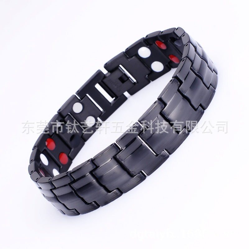 Stainless Steel Bracelet Men's titanium steel jewelry germanium magnet energy bracelet spot wholesale popular jewelry black 246