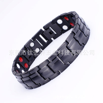 Stainless Steel Bracelet Men's titanium steel jewelry germanium magnet energy bracelet spot wholesale popular jewelry black 246