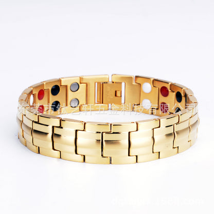 Stainless Steel Bracelet Men's titanium steel jewelry germanium magnet energy bracelet spot wholesale popular jewelry black 246