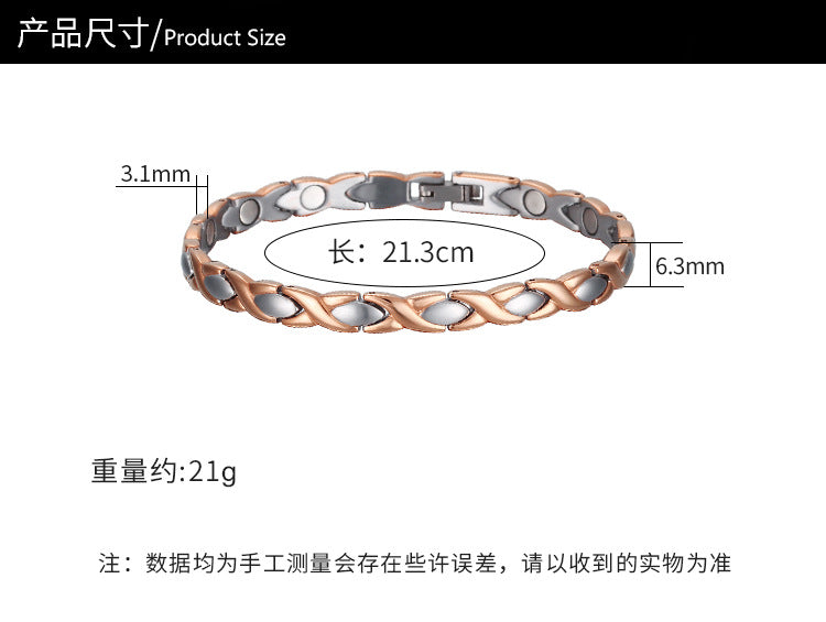 European and American eBay stainless steel bracelet fashion jewelry wholesale ladies Bracelet titanium steel electroplated magnet jewelry jewelry