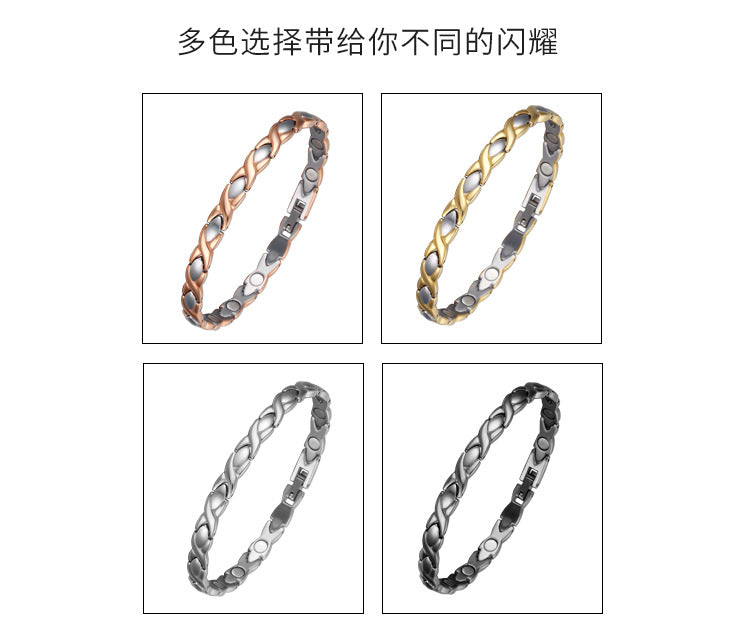 European and American eBay stainless steel bracelet fashion jewelry wholesale ladies Bracelet titanium steel electroplated magnet jewelry jewelry