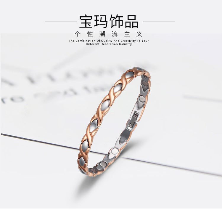 European and American eBay stainless steel bracelet fashion jewelry wholesale ladies Bracelet titanium steel electroplated magnet jewelry jewelry