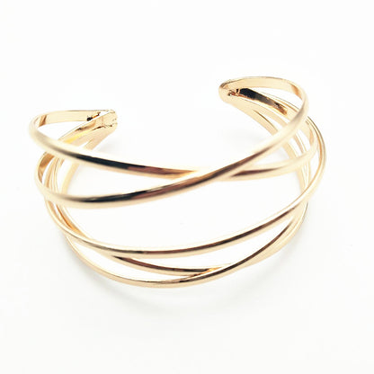 Factory Direct Supply of European and American Hot-Selling Jewelry, Cross-Border Metal C-Shaped Bracelets, Personalized Cut Out Retro Bracelets