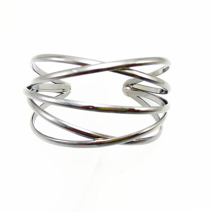 Factory Direct Supply of European and American Hot-Selling Jewelry, Cross-Border Metal C-Shaped Bracelets, Personalized Cut Out Retro Bracelets