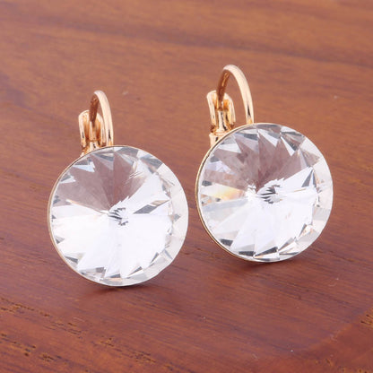 14mm Round Color Ear Buckle European and American Cross-border Earrings Gold Earrings Advanced Sense ins Simple Popular Jewelry