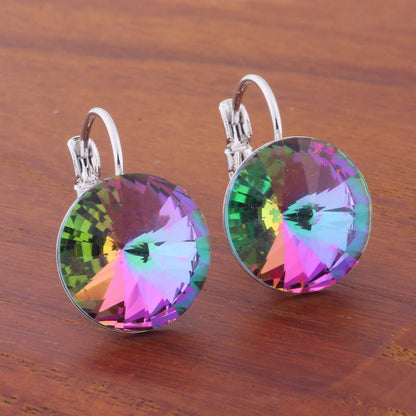 14mm Round Color Ear Buckle European and American Cross-border Earrings Gold Earrings Advanced Sense ins Simple Popular Jewelry