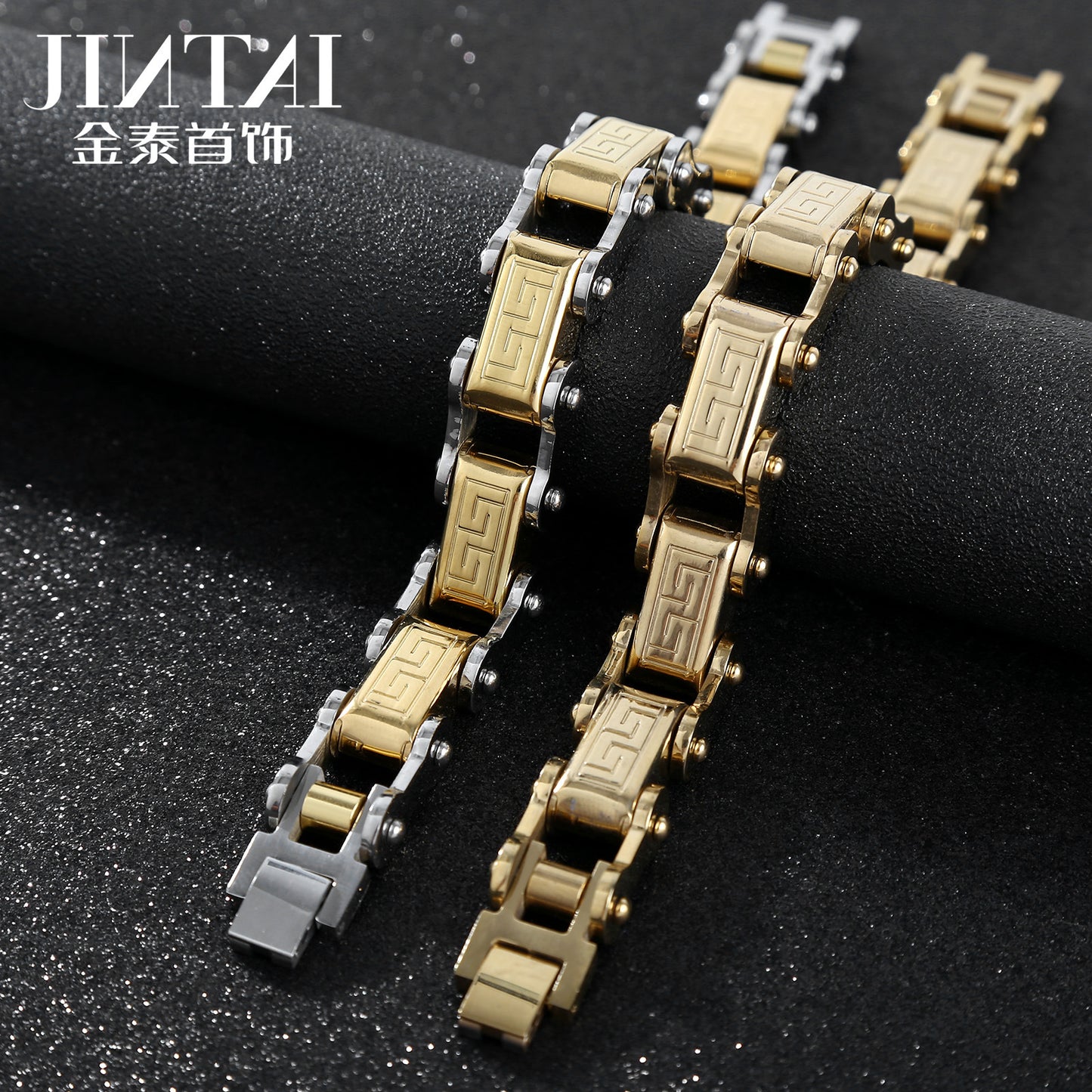 Cross-Border Direct Sales Amazon Aliexpress European and American Fashion Trend Personalized Stainless Steel Men's Bracelet Jewelry Wholesale