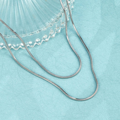 Simple American fine grain snake bone chain niche Joker titanium steel sweater chain women's high-end long necklace wholesale