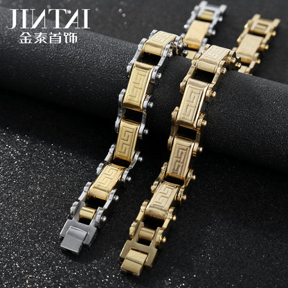 Cross-Border Direct Sales Amazon Aliexpress European and American Fashion Trend Personalized Stainless Steel Men's Bracelet Jewelry Wholesale