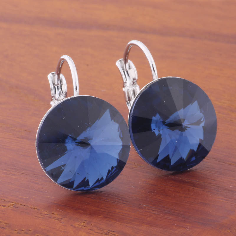 14mm Round Color Ear Buckle European and American Cross-border Earrings Gold Earrings Advanced Sense ins Simple Popular Jewelry