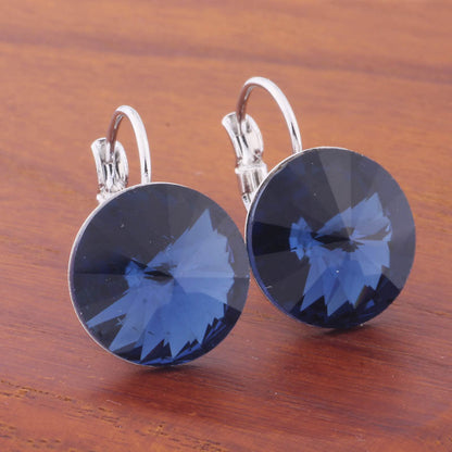 14mm Round Color Ear Buckle European and American Cross-border Earrings Gold Earrings Advanced Sense ins Simple Popular Jewelry