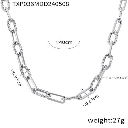 European and American Hip-Hop Fashion All-Match New Pattern Necklace Personalized Trendy Bracelet Titanium Steel Gold Plated Neutral Chain suit Women