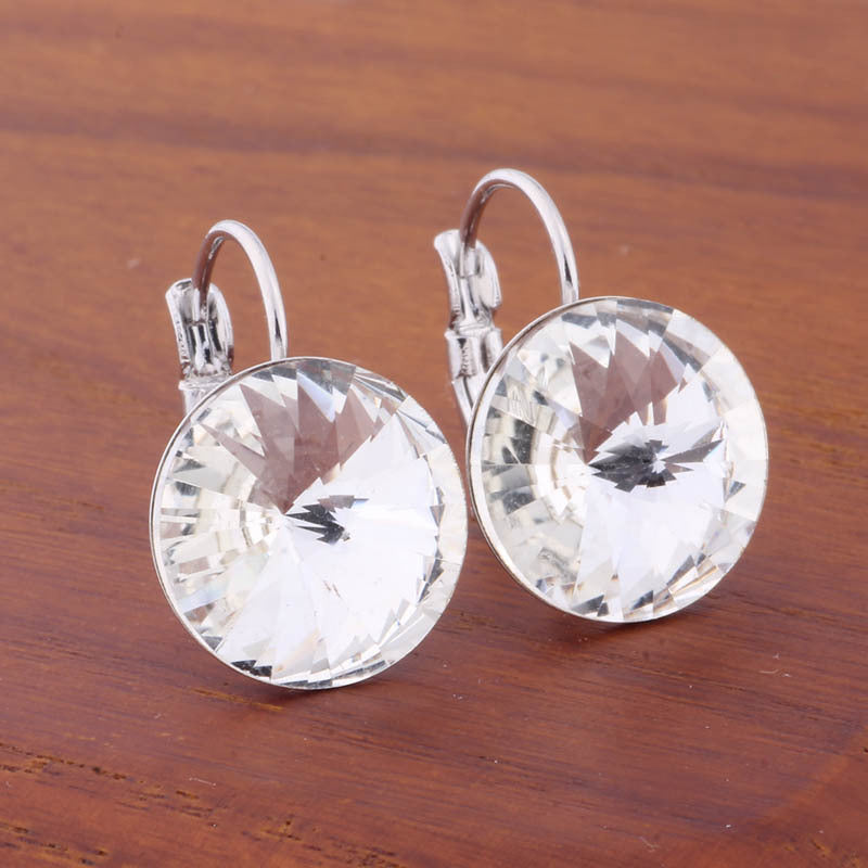 14mm Round Color Ear Buckle European and American Cross-border Earrings Gold Earrings Advanced Sense ins Simple Popular Jewelry