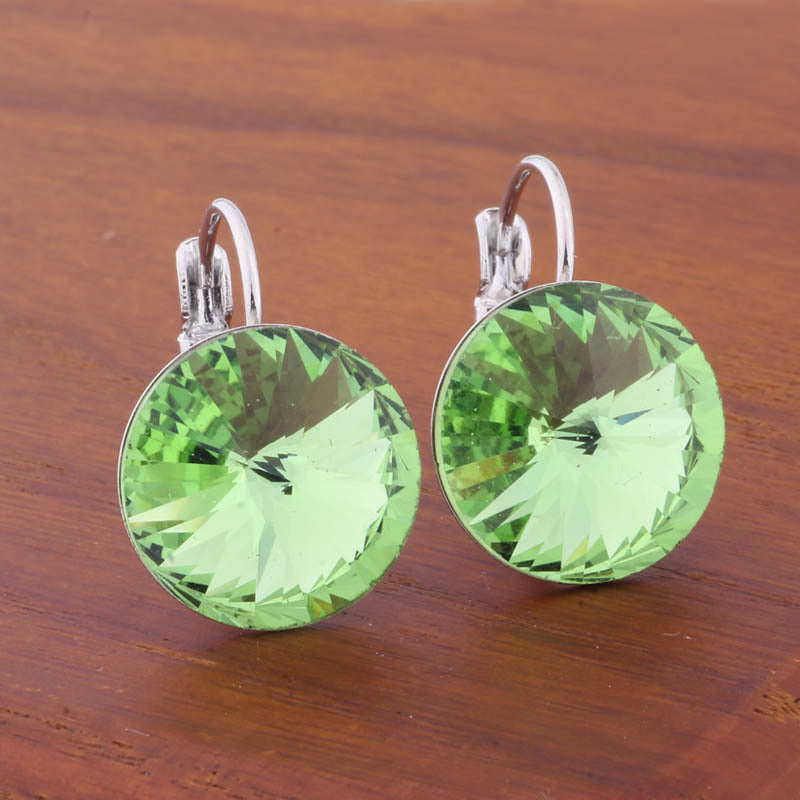 14mm Round Color Ear Buckle European and American Cross-border Earrings Gold Earrings Advanced Sense ins Simple Popular Jewelry