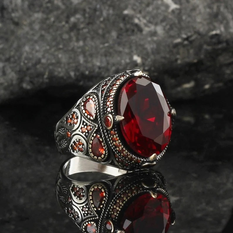 Wish Hot-Selling New Men's Ring Cross-Border European and American Retro Ring Fashion Personalized Ring