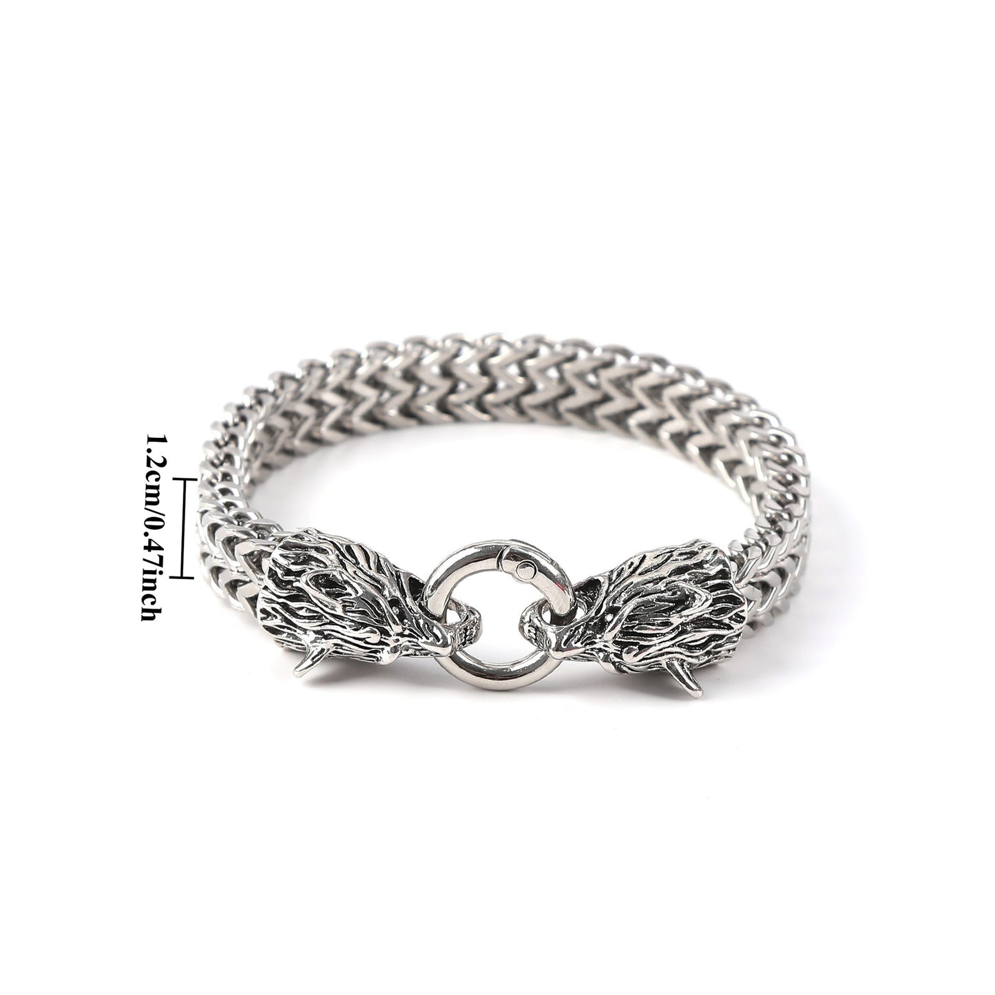 European and American Popular Retro Viking Wolf Head Bracelet Men's Stainless Steel Chain European and American Fashion Norwegian Style Bracelet Wholesale