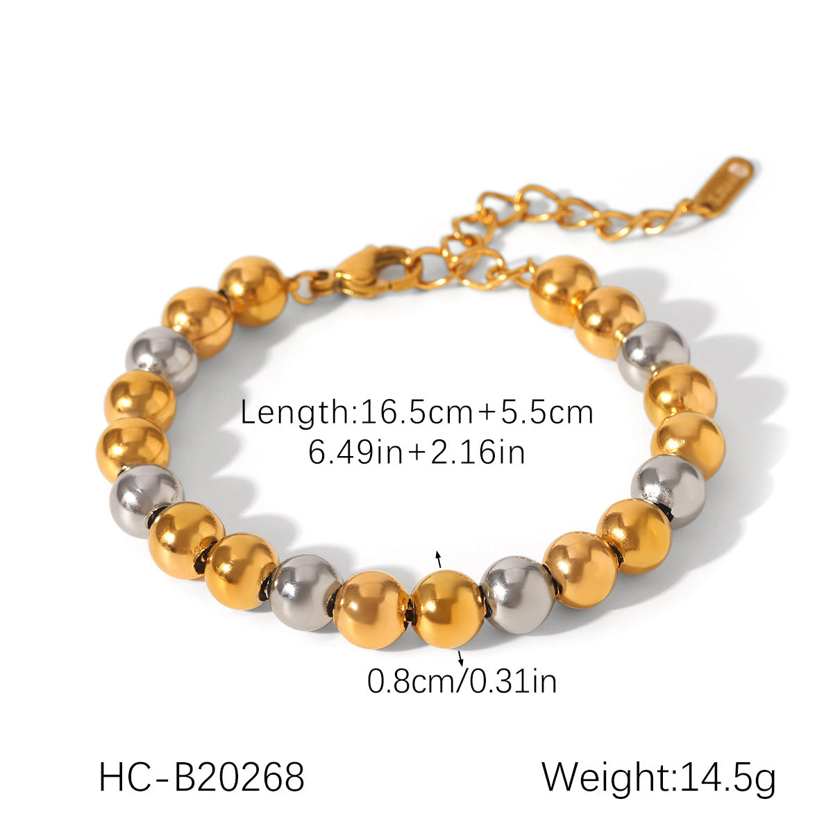 European and American Contrasting Color Ball Chain Stainless Steel Necklace Bracelet Women's Light Luxury Titanium Steel Clavicle Chain Color Matching Necklace Cross-Border Hand Jewelry