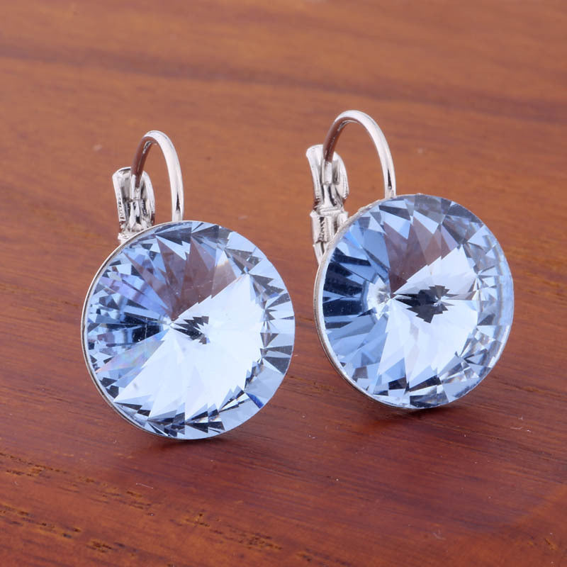 14mm Round Color Ear Buckle European and American Cross-border Earrings Gold Earrings Advanced Sense ins Simple Popular Jewelry