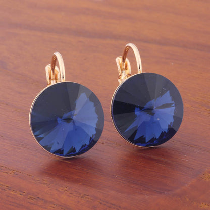 14mm Round Color Ear Buckle European and American Cross-border Earrings Gold Earrings Advanced Sense ins Simple Popular Jewelry