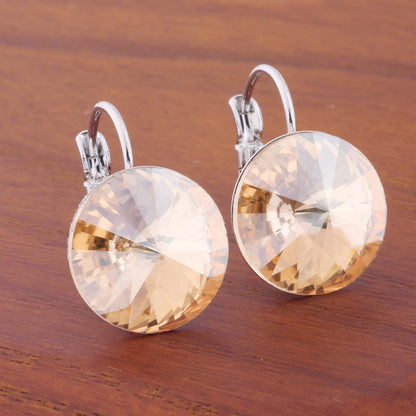 14mm Round Color Ear Buckle European and American Cross-border Earrings Gold Earrings Advanced Sense ins Simple Popular Jewelry