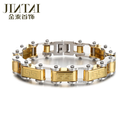 Cross-Border Direct Sales Amazon Aliexpress European and American Fashion Trend Personalized Stainless Steel Men's Bracelet Jewelry Wholesale