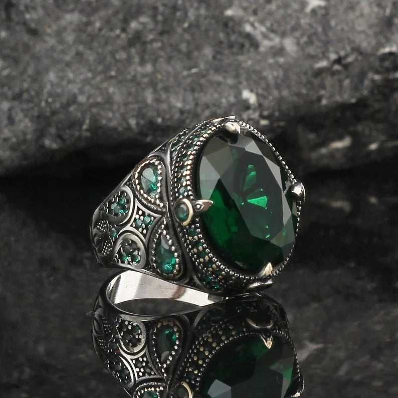 Wish Hot-Selling New Men's Ring Cross-Border European and American Retro Ring Fashion Personalized Ring