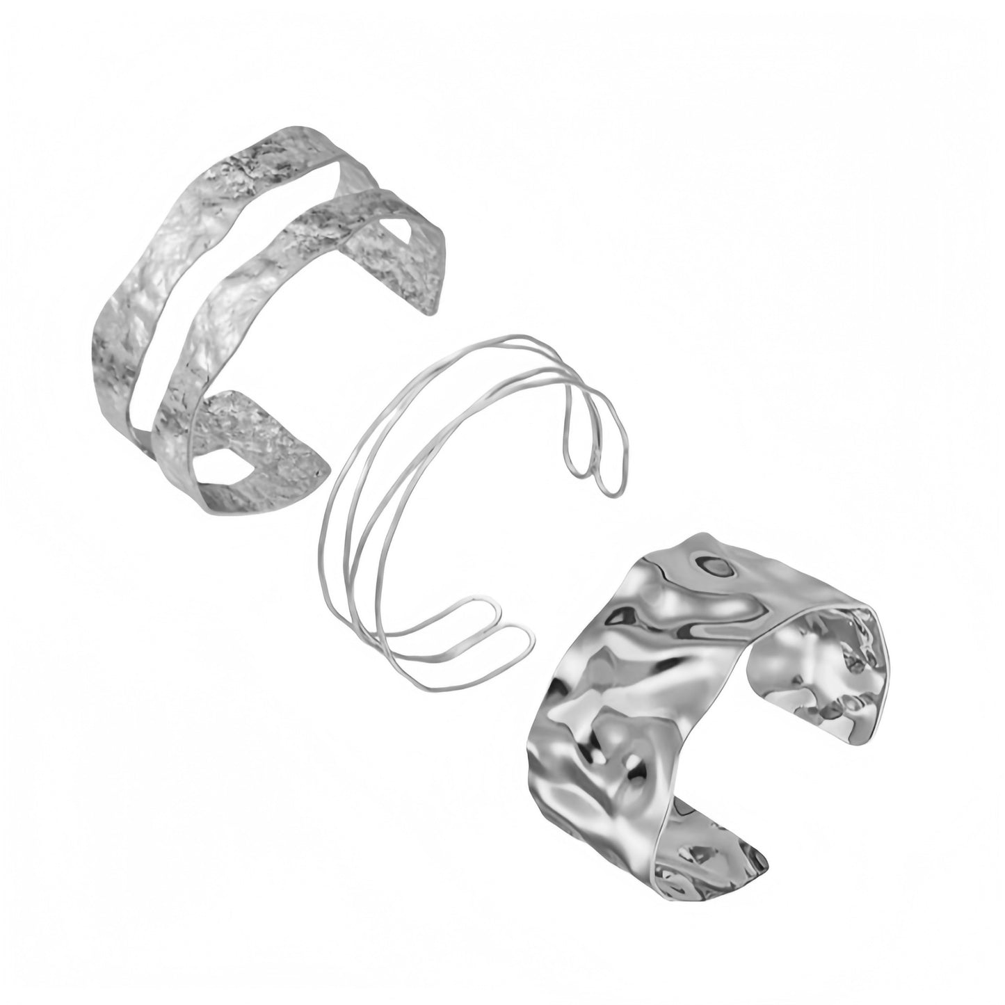 Factory Direct Supply of European and American Hot-Selling Jewelry, Cross-Border Metal C-Shaped Bracelets, Personalized Cut Out Retro Bracelets