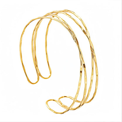 Factory Direct Supply of European and American Hot-Selling Jewelry, Cross-Border Metal C-Shaped Bracelets, Personalized Cut Out Retro Bracelets