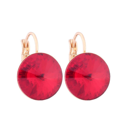 14mm Round Color Ear Buckle European and American Cross-border Earrings Gold Earrings Advanced Sense ins Simple Popular Jewelry