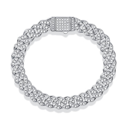 Cross-Border S925 Silver Moissanite Pure Silver Bracelet Niche Light Luxury High-End Bracelet Ins Fashion Temperament Jewelry for Women