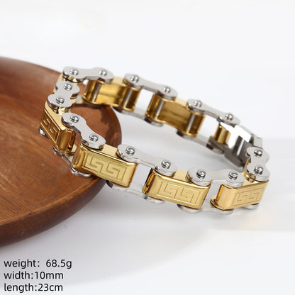 Cross-Border Direct Sales Amazon Aliexpress European and American Fashion Trend Personalized Stainless Steel Men's Bracelet Jewelry Wholesale
