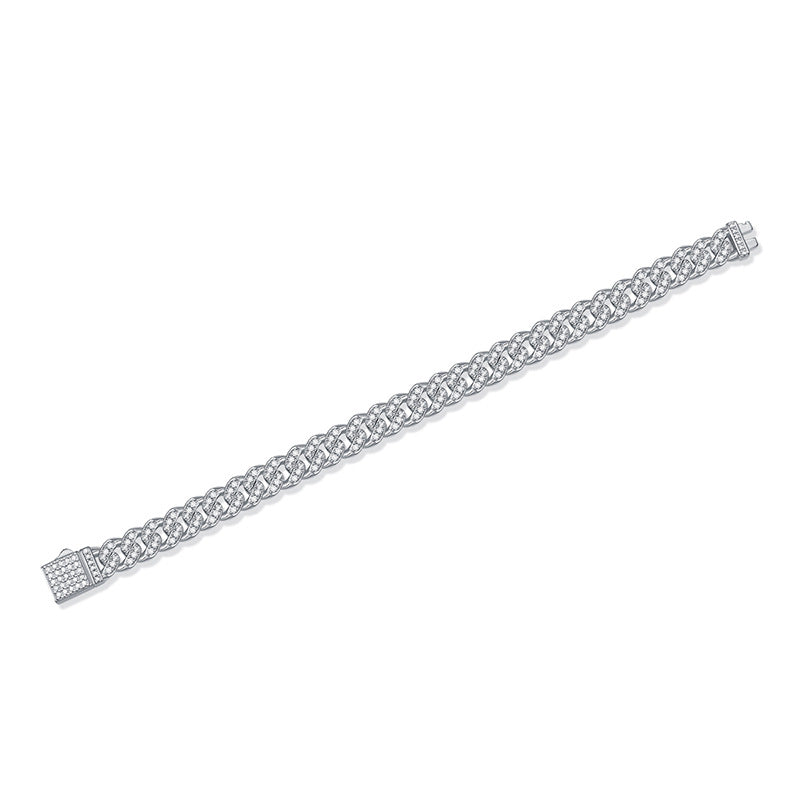 Cross-Border S925 Silver Moissanite Pure Silver Bracelet Niche Light Luxury High-End Bracelet Ins Fashion Temperament Jewelry for Women
