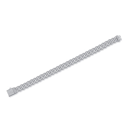 Cross-Border S925 Silver Moissanite Pure Silver Bracelet Niche Light Luxury High-End Bracelet Ins Fashion Temperament Jewelry for Women