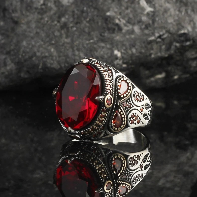 Wish Hot-Selling New Men's Ring Cross-Border European and American Retro Ring Fashion Personalized Ring