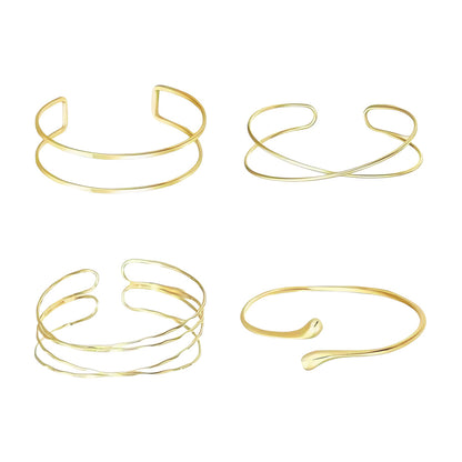 Factory Direct Supply of European and American Hot-Selling Jewelry, Cross-Border Metal C-Shaped Bracelets, Personalized Cut Out Retro Bracelets