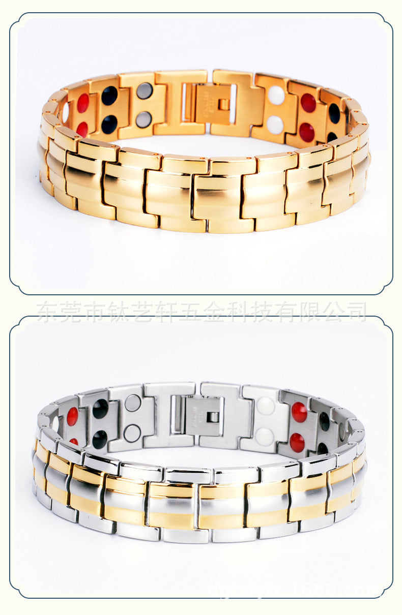 Stainless Steel Bracelet Men's titanium steel jewelry germanium magnet energy bracelet spot wholesale popular jewelry black 246
