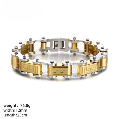 Cross-Border Direct Sales Amazon Aliexpress European and American Fashion Trend Personalized Stainless Steel Men's Bracelet Jewelry Wholesale