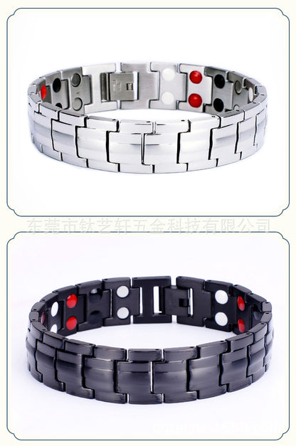 Stainless Steel Bracelet Men's titanium steel jewelry germanium magnet energy bracelet spot wholesale popular jewelry black 246
