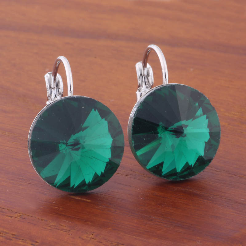 14mm Round Color Ear Buckle European and American Cross-border Earrings Gold Earrings Advanced Sense ins Simple Popular Jewelry