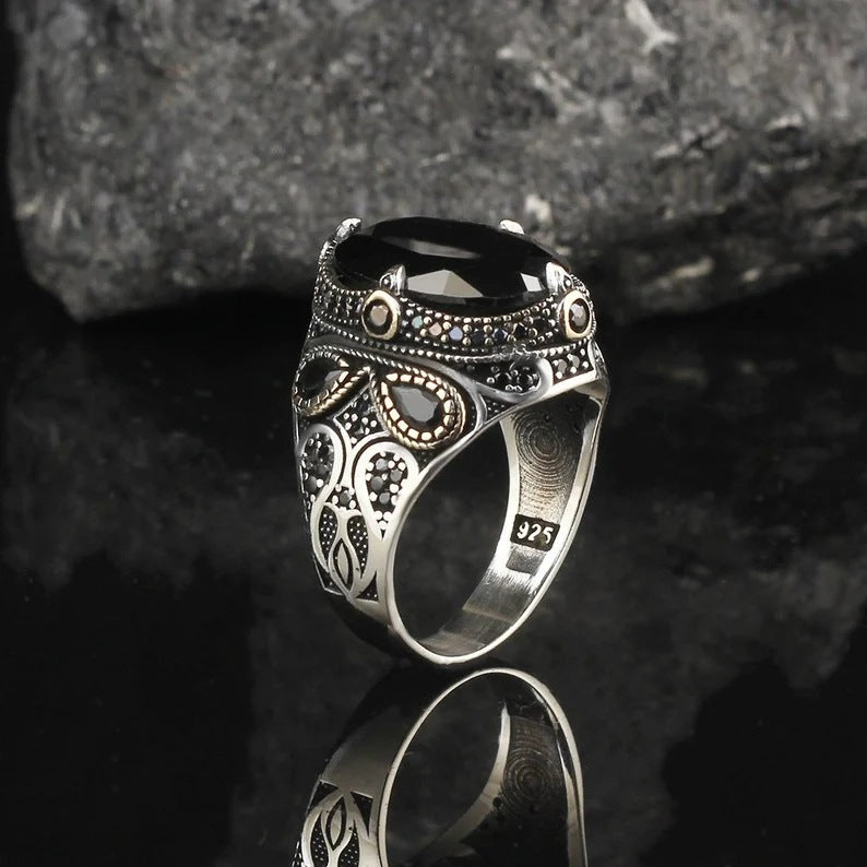 Wish Hot-Selling New Men's Ring Cross-Border European and American Retro Ring Fashion Personalized Ring